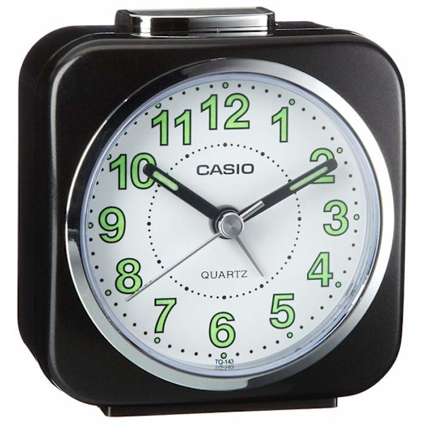 casio tq-143s-1ef väckarklocka - svart väckarklocka