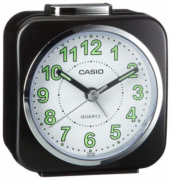 Vækkeur - Casio - TQ-143S-1EF - Silikone - Alarm - Snooze Sort