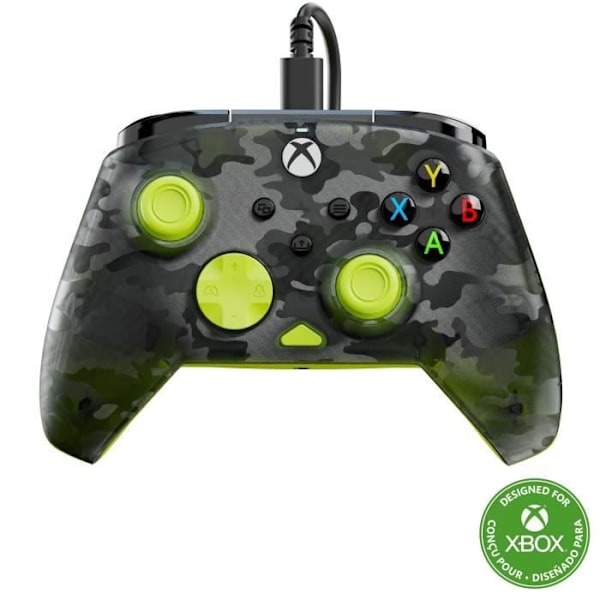 Spilcontroller - Xbox Series X|S, Xbox One og PC - Rematch Core - RGB - Kablet - Sort / Gul Camouflage - TURTLE BEACH Kamouflage svart och gult