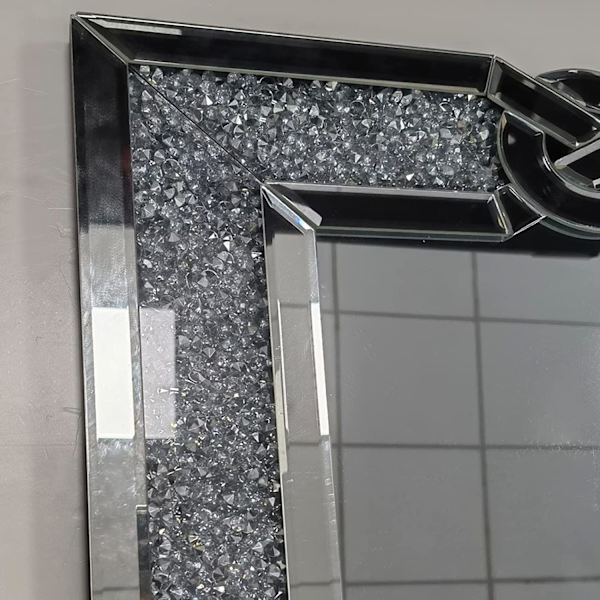 Wisfor rektangel dekorativa väggspeglar, vackert elegant konstnärligt utseende 5 mm tjocka stora silverhängda speglar, 100x70x2,5 cm, kristallväggarspegel