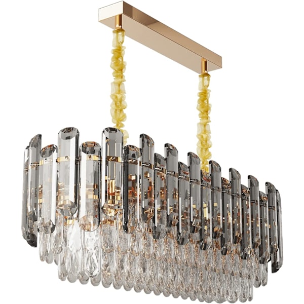 Wisfor Modern Luxury Rund Kristallkrona, 80 cm, 3-vånings takhängande taklampa, med 8 glödlampor, modern belysningsarmaturlampa