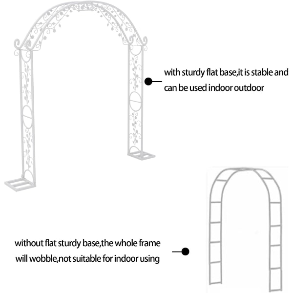 Wisfor Bröllopsbåge, 240 × 220, rosbåge i metall, stabil ballongbåge, dekorationsstativ för blomsterballonger, för bröllopsfest födelsedag