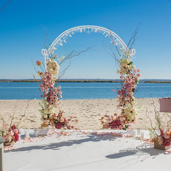 Wisfor Bröllopsbåge, 240 × 220, rosbåge i metall, stabil ballongbåge, dekorationsstativ för blomsterballonger, för bröllopsfest födelsedag