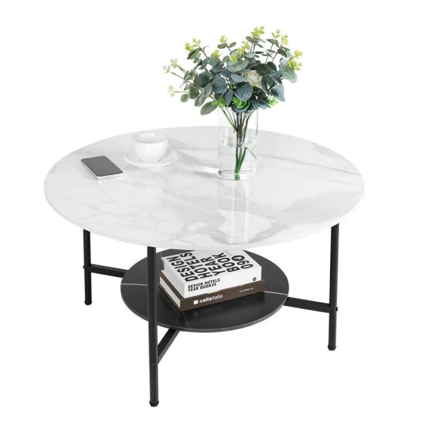 Wisfor soffbord, Sidobord, Cafébord, vardagsrumsbord,runda soffbord, soffbord i marmor White