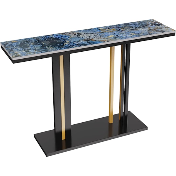 Wisfor Avlastningsbord, Sidobord, Soffbord, Lyxigt Marmorbord, Hallmöbler, Abstrakt Jadeblå Texturerad 118x30x78cm blue