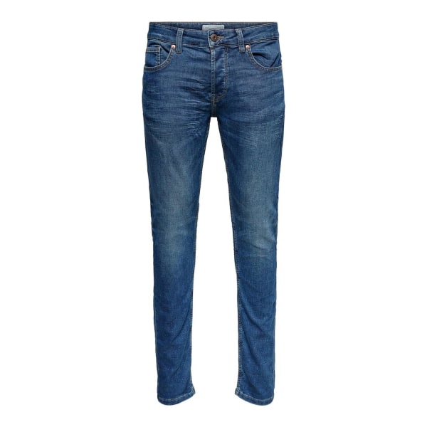 Loom Stretch Jeans - Blå denim Hvid 29/34