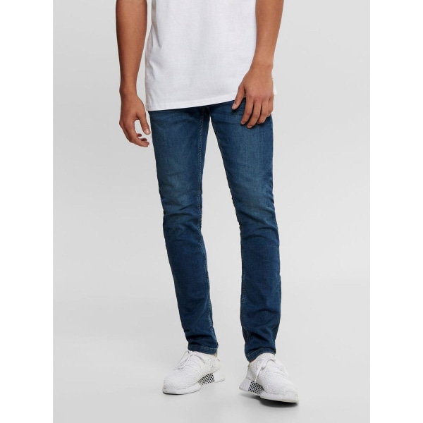 Loom Stretch Jeans - Blå denim Hvid 29/34