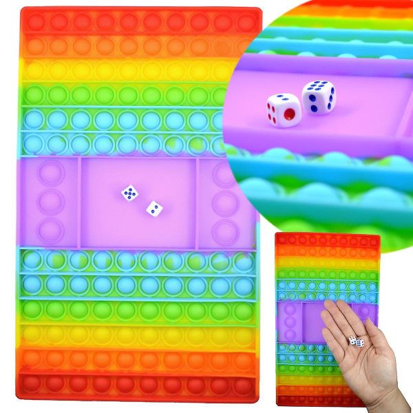 30cm Fidget Toy Rainbow Pop It Challenge Game Toy Stress Relax