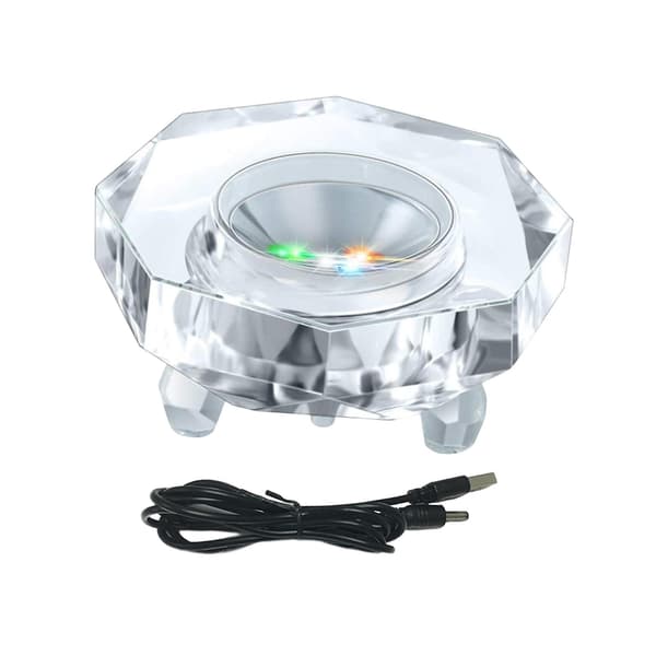 Multifunksjonell USB-stativ med LED-lysbase for akrylstatuer, koppvasestativ, stil A