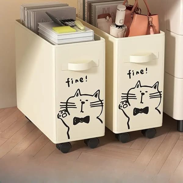 Mobile storage basket and laundry basket with wheels, multifunctional for office and home