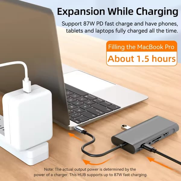 USB 3.0 Type C HUB-adapter til 4K HDMI-kompatibel VGA RJ45 Lan Eth