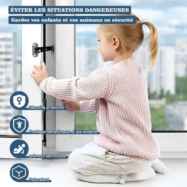 Adjustable Window Restrictor, Baby Window Restrictor, Drill-Free Window Lock, Window Safety Lock