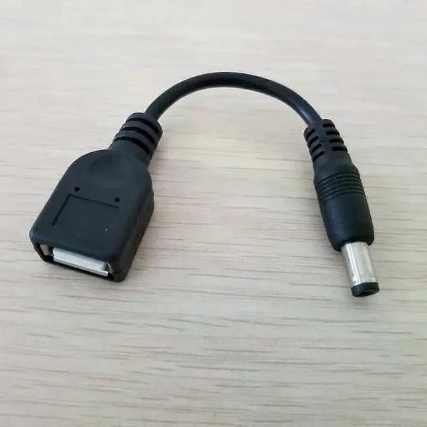 DC 55mm x 21mm Hane Adapter till USB Typ A Hona Förlängningskabel Strömkabel 12cm