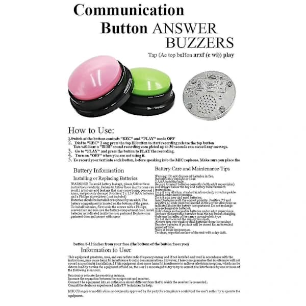 30 Second Recording Button Dog Buttons For Communication Interactive Dog Talking Button Set Yellow