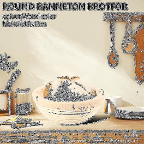 Round Banneton Proofing Basket Set Brot Form Untreated Natural Cane Bread Baking Kit With Cloth