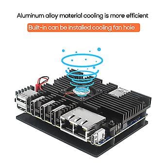 Black Protective Case/Box/Enclosure for Orange Pi 5 Plus Metal Shell