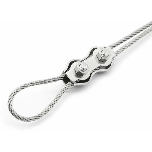6 stk M5 dupleks rustfrit stål klemmer rebforbindelse rustfrit stål wireklemme til 4 mm wire rustfrit stål kabelklemme