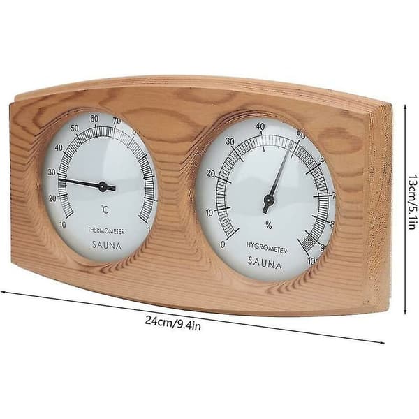 Saunatermometer 2 i 1 Træ Termo Hygrometer Termometer Hygrometer Dampbad Tilbehør