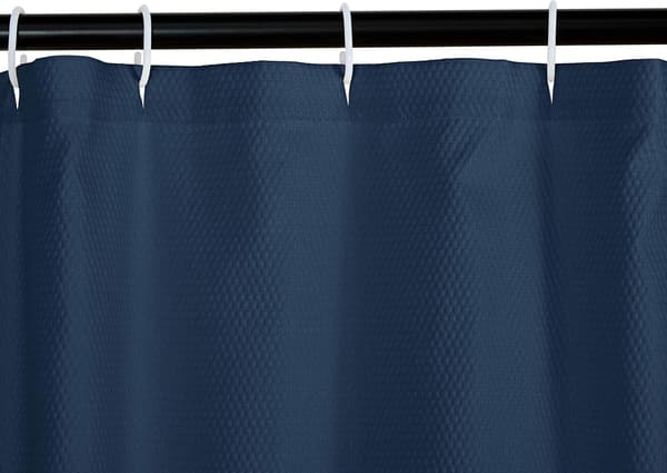 Waffle Pattern Shower Curtain, 180 x 180 cm, Navy Blue