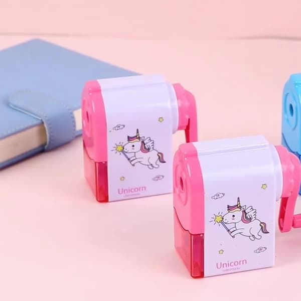 Unicorn Manual Pencil Sharpener with Container Pencil Sharpener Pencil Sharpener Tool School Office Supplies Student Learning Sanctuary (Pink)