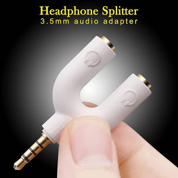 Hovedtelefon Stereo Splitter Kit, 3,5 mm U-form 3-ben