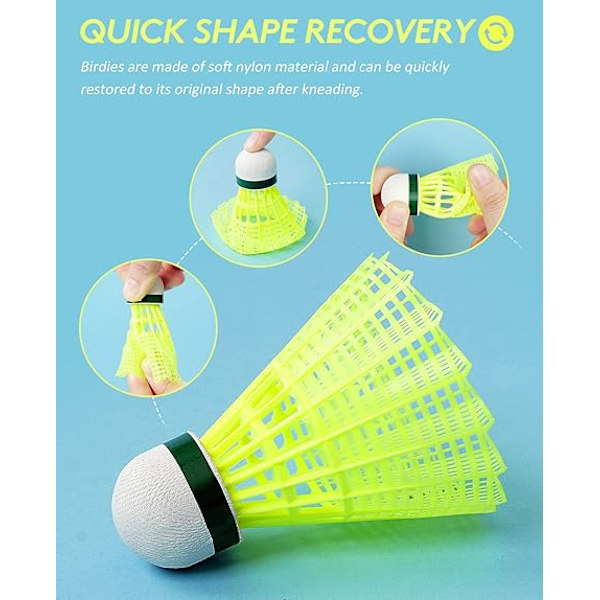 6-pack nylonfjäderbollar för badminton