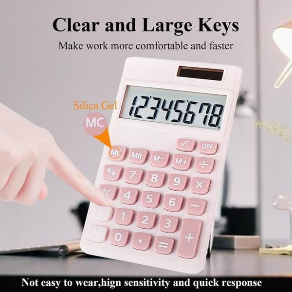 Basic Calculator, Cute Pocket Size Calculator for School, Office, Home
