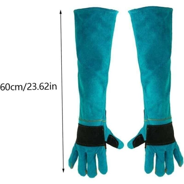 Heat Resistant Leather Welding Gloves 60cm Extended 1 Pair PPE Compatible with Welding