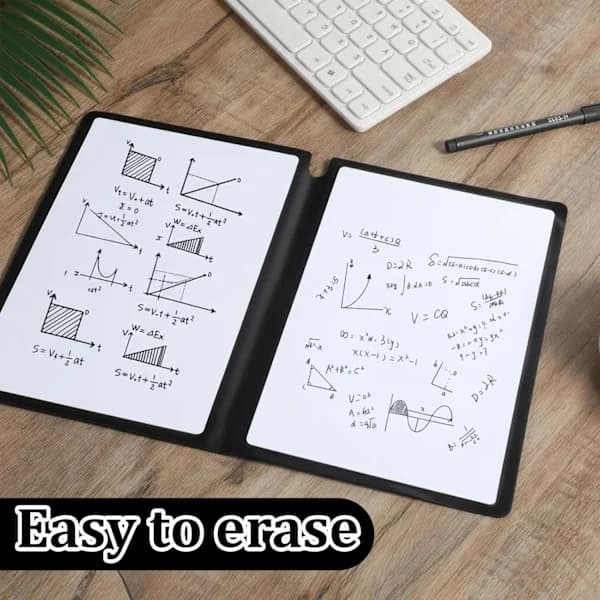 Ny A5 Whiteboard, Genanvendelig Sammenfoldelig Whiteboard Notesbog til Erhverv, Kontor, Skole og Hjem Grå