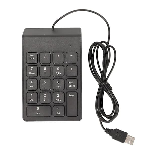 NA/Wired Numeric Keypad 18 Keys Ergonomic USB Plug and Play Silent Typing Mini Numeric Keyboard Compatible with
