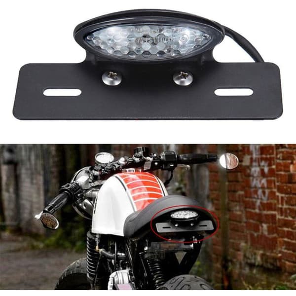 Ny LED-baglygte til motorcykel, bremselys, nummerpladelys, hvid