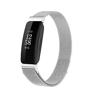 Milanese-armbånd til Fitbit Inspire 2, størrelse L (sølv)