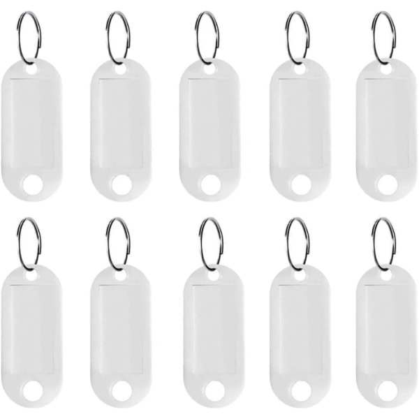 10 delar Taggar med nyckelring, färg nyckelring, plast ID-taggar
