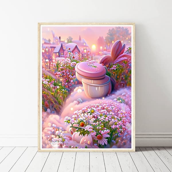 30x40cm DIY 5D Diamantmaleri Sæt til Voksne og Børn - Pink