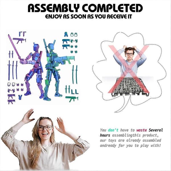T13 Actionfigur sæt, 3D-printet med flere led, til spilfans