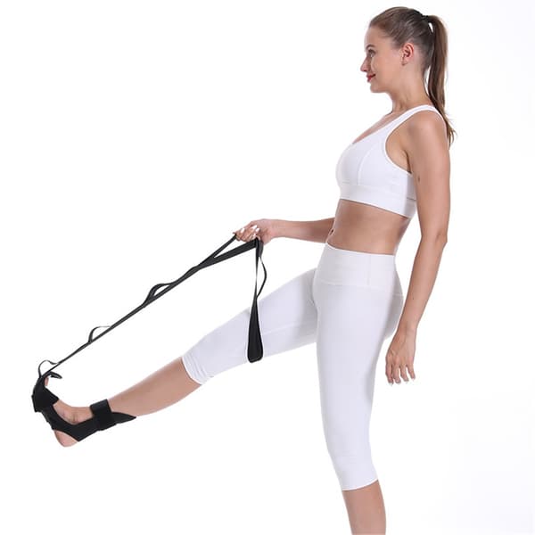 Fod- og lægstrækker - Strækbånd til plantar fasciitis, hælspore, dropfod (sort)