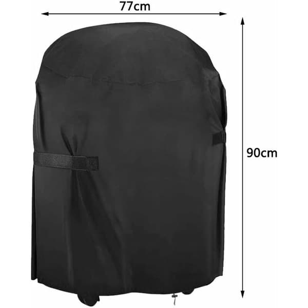 Grillovertræk Rundt Grillovertræk Udendørs Grillbeskyttelse Grillovertræk Passer til de fleste griller 77cm x 90cm Sort