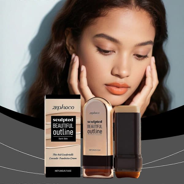 Zephoco Dark Skin Concealer Foundation Stick Has a Light and Thin Texture That Moisturizes and Creates a Matte, Clear, and Translucent Makeup Effect