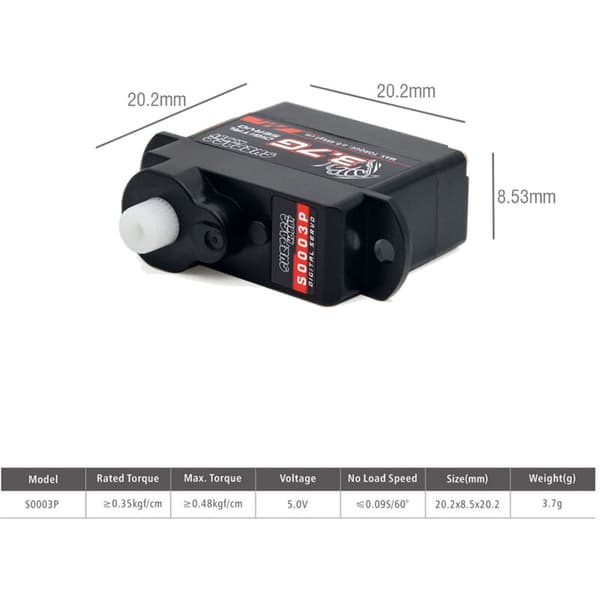 3,7G digitale plastgirservoer for RC-bil, fly, fastvinge, helikopter
