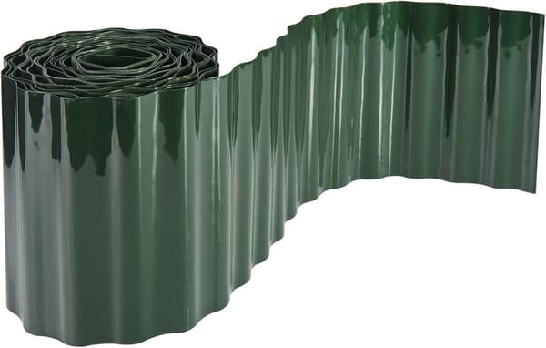 PE/PP Kantstöd för Trädgård - 9m x 20cm - Korrugerad - För Gräsmattor, Rabatter, Ängar - Grön