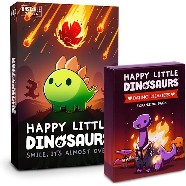 Happy Little Dinosaurs Dating Disasters -lisäosa | Lautapeli | Ikä 8+ | 2–4 pelaajaa | 30–60 minuutin peliaika