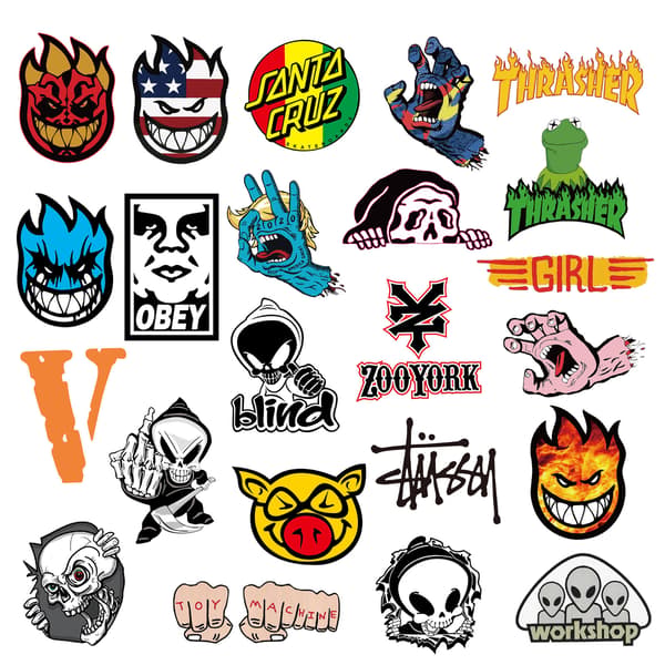 Skateboard Stickers Pack Coola Dekaler 100 st för Bärbara Datorer Tonåringar Rullväska