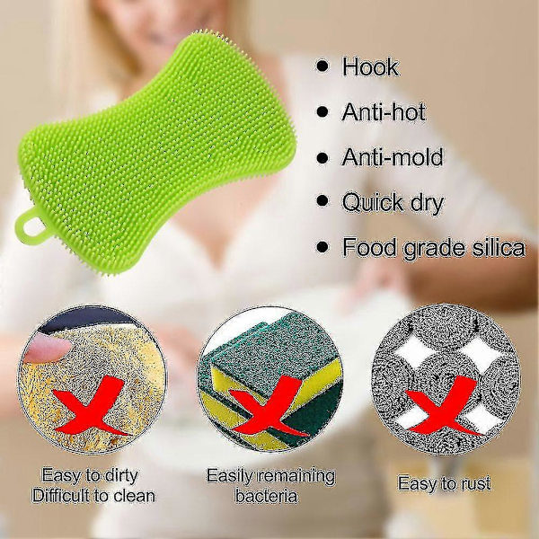 Silikon oppvaskbørste