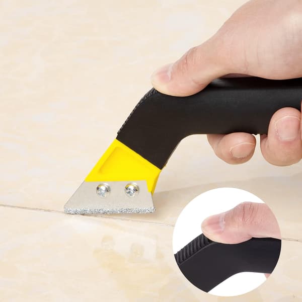 2-pack Grout Scraper, Grout Removal Tool, Tile Scraper, Angled Saw with 5 Replacement Blades for Bathroom Cleaning