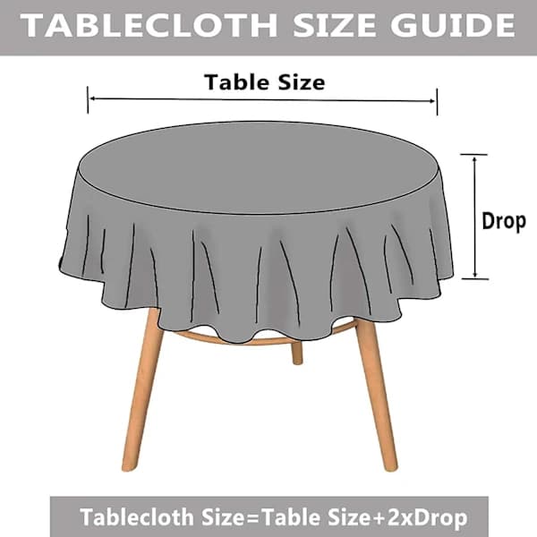 Cotton Linen Tablecloth Solid Round Tablecloth Simple Style for Kitchen Dining Room (Green, Round - 70 inch)
