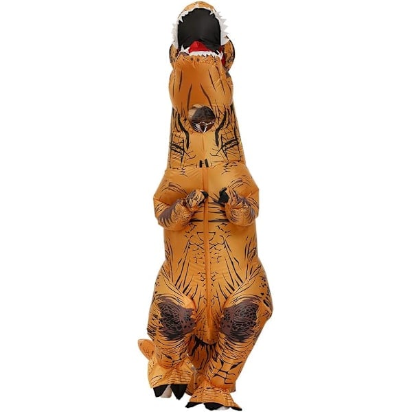 Påskerbjudanden! Högkvalitativ uppblåsbar T-Rex Dinosauriedräkt Halloween Maskeraddräkt för Vuxen (Brun)