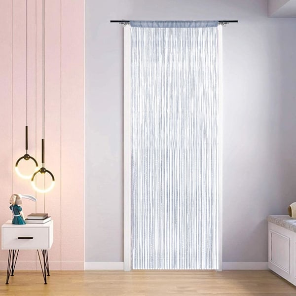 Pärlridå för dörröppning, 100x200cm Pärlridå Kristallpärlor Gardin Glitter Pärlridå Dörröppning Sovrum Sekretess Dekor (Silver) Silver