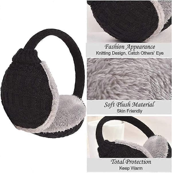 Hvite ørevarmere Kvinner Jenter Menn Skitilbehør Fluffy Sammenleggbart Polar Fleece Stoff