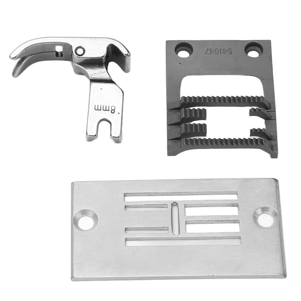 Sewing Machine Needle Plate Stainless Steel Strong Easy Assembly Needle Plate Replacement with Presser Foot for Zigzag Machine