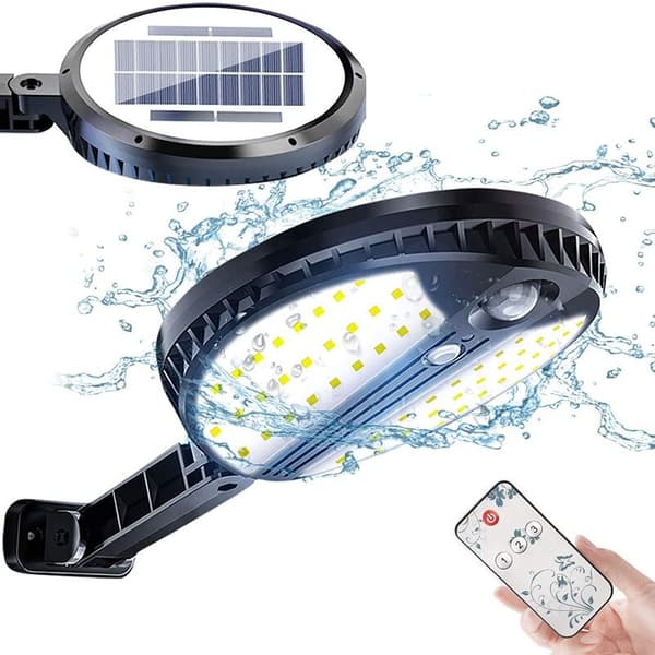 Outdoor solar light solar motion sensor with remote control, suitable for garage, garden, yard, courtyard